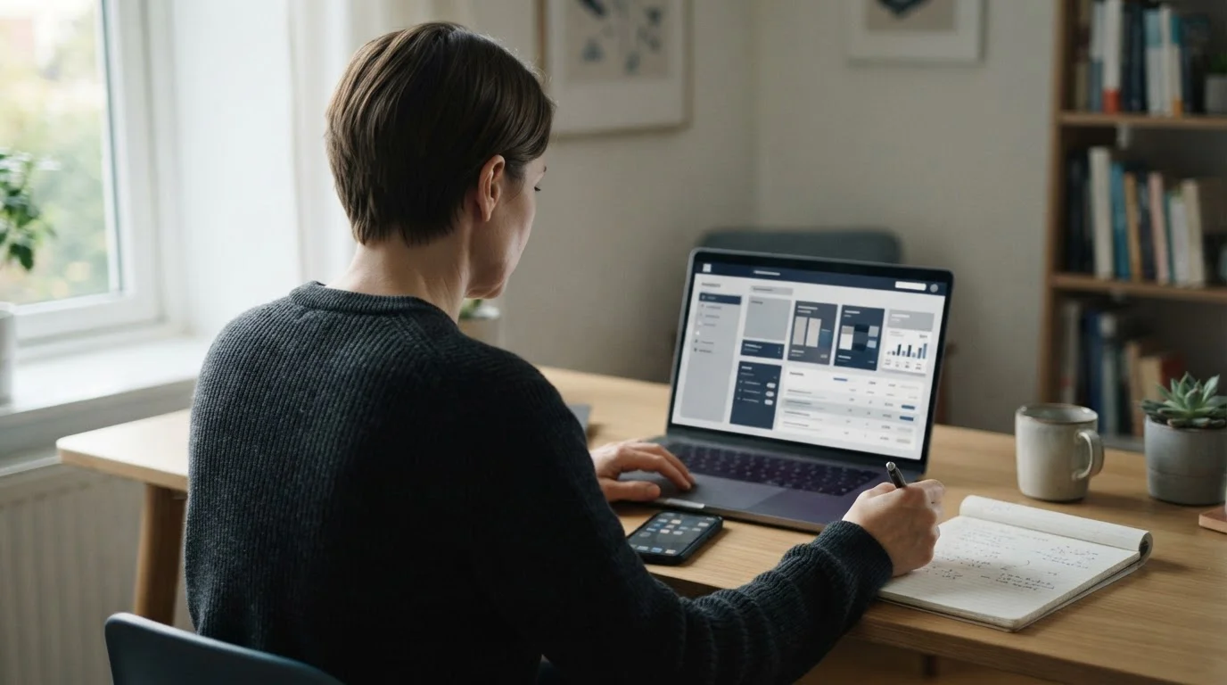 Person analysiert Sportwetten-Angebote mit 10 Euro Mindesteinzahlung am Laptop