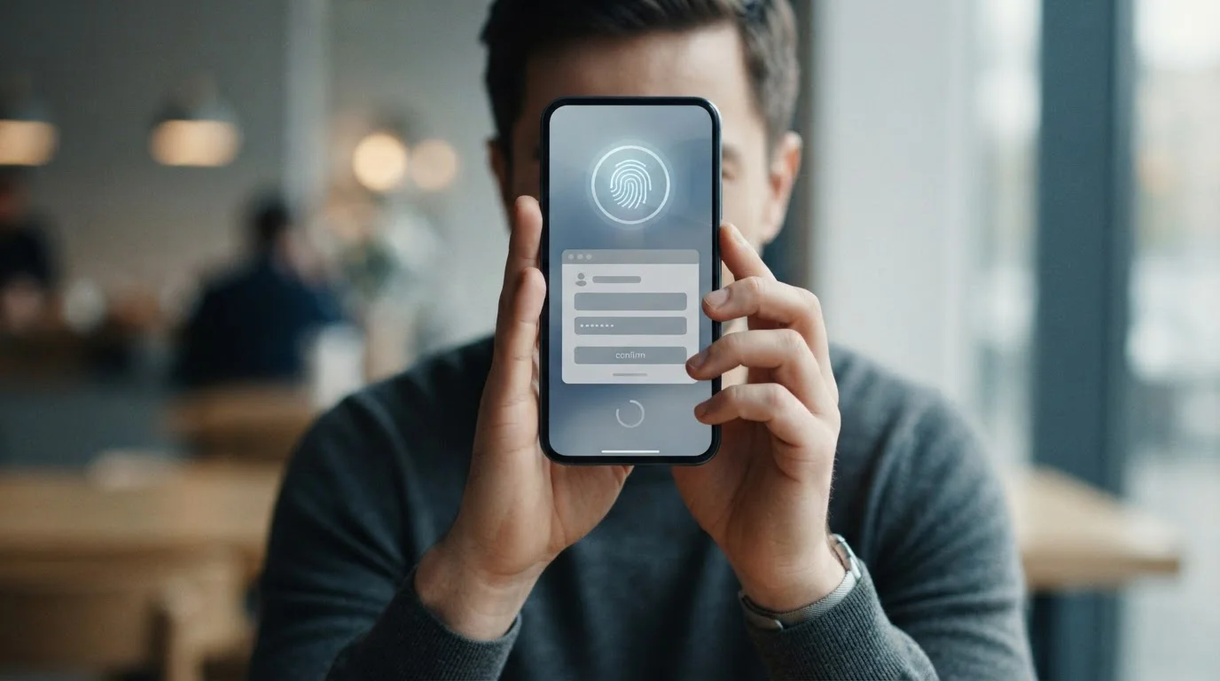 Smartphone mit Gesichtserkennung und Zahlungsfunktionen