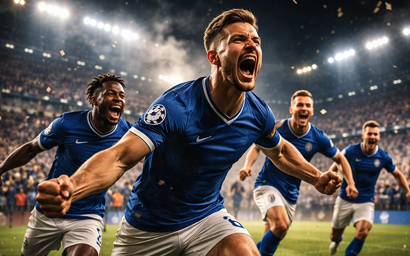 Ikonische Szene aus einem dramatischen Champions-League-Spiel