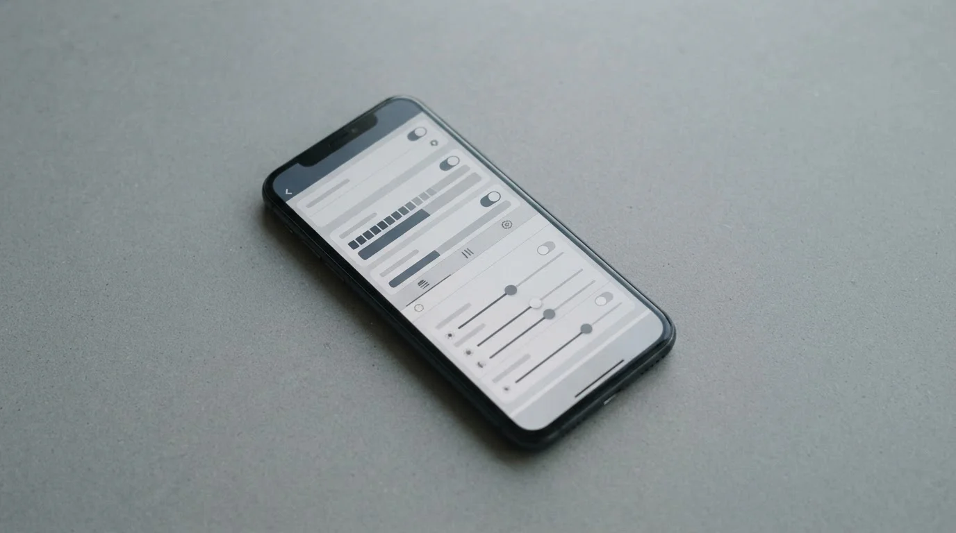 Smartphone zeigt Einstellungsbildschirm mit Datenverbrauch und Limit-Optionen