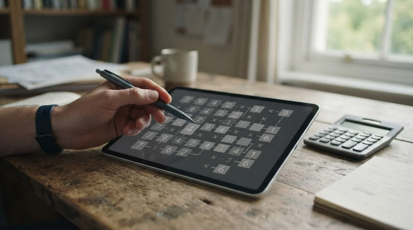 Mathematische Berechnung der Gewinnwahrscheinlichkeit bei Kombiwetten auf einem Tablet