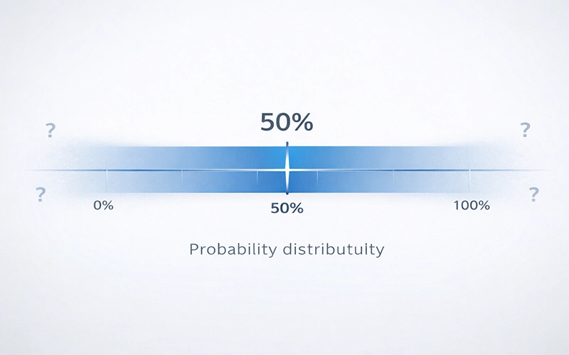 Grafik illustriert die Grenzen und Unsicherheiten von Wahrscheinlichkeitsprognosen