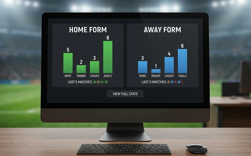 Vergleich von Heim- und Auswärtsform einer Mannschaft
