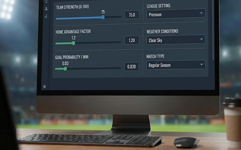 Bildschirm zeigt Parametereinstellungen für ein Simulationsmodell