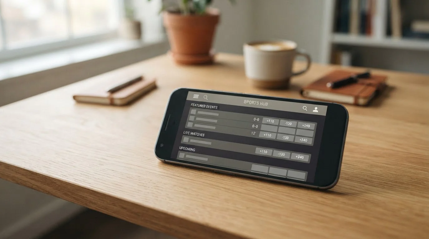 Android-Smartphone mit Sportwetten-App auf dem Bildschirm