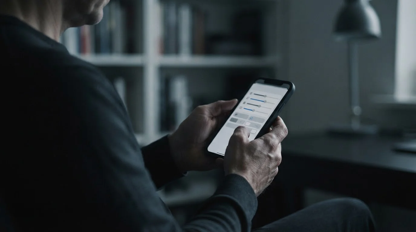 Person setzt Einzahlungslimits in einer Wett-App auf dem Smartphone
