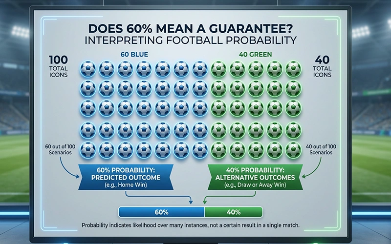 Diagramm erklärt die Interpretation von Wahrscheinlichkeitsangaben