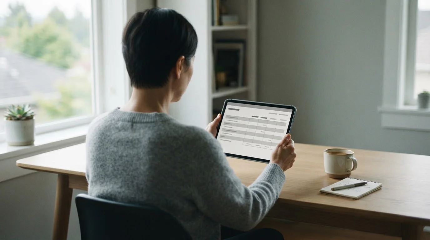 Person vergleicht verschiedene Wettanbieter auf einem Tablet