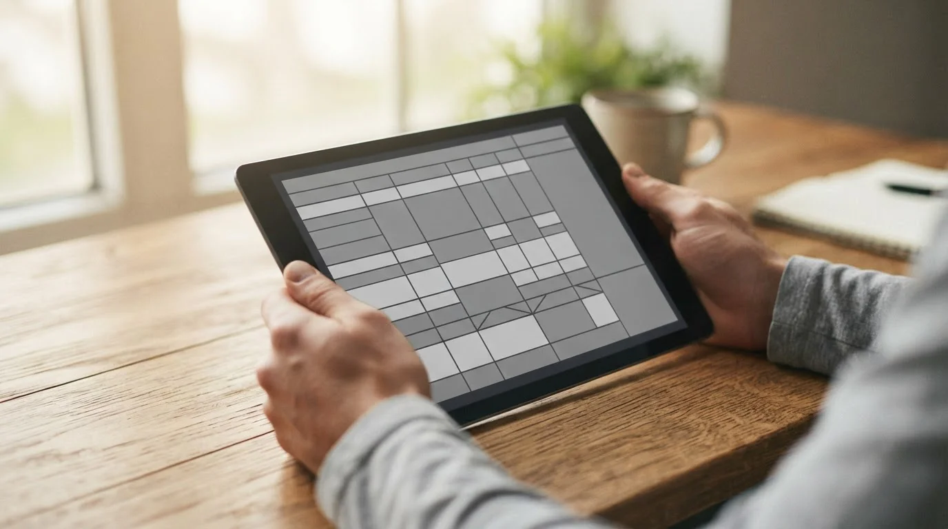 Detailansicht eines Vergleichsportals mit verschiedenen Anbietern auf Tablet-Bildschirm